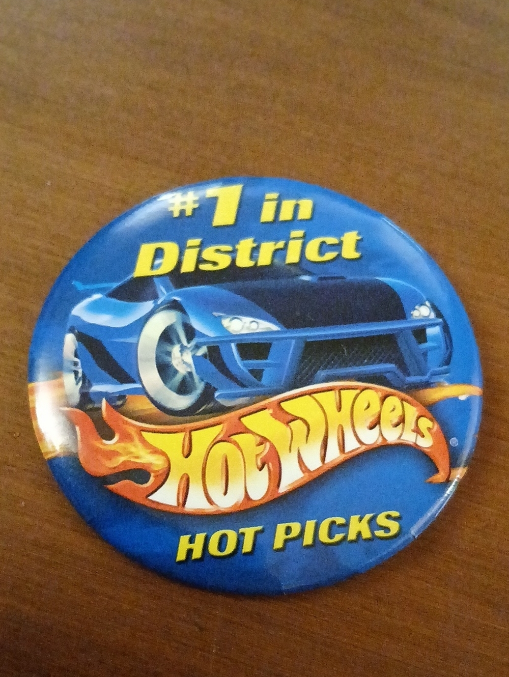 Vintage Hot Wheels 3" Button Pin Collectible Badge Pin